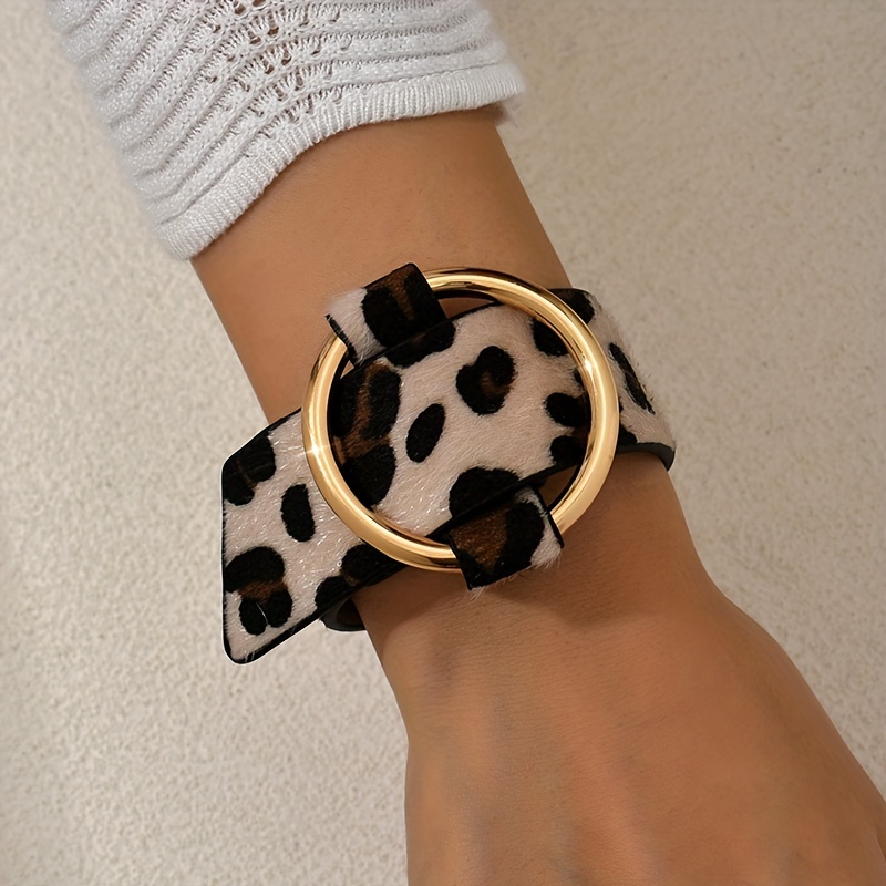 Geometric Leopard Print Bracelet for Women